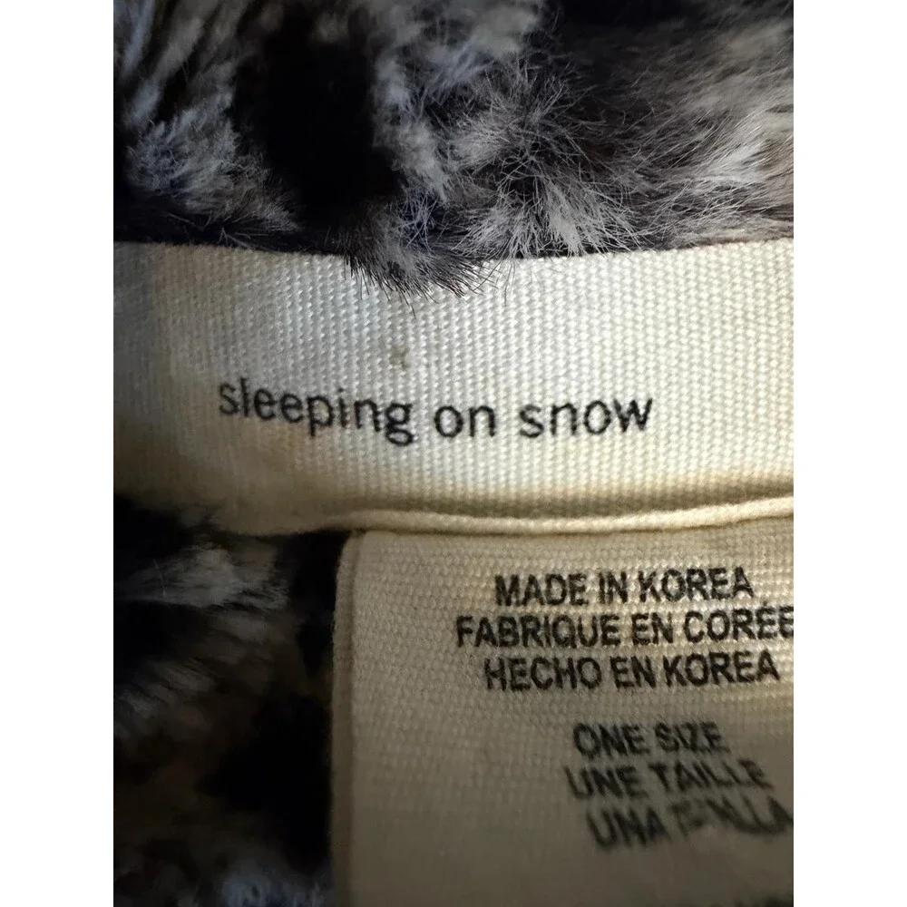 Anthropologie sleeping on snow Faux Fur Cowl Neck Snood Gray Leopard One Size